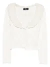 Blumarine Faux-fur-collar Cardigan In White