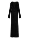 Blumarine Long Cardigan With Fur Collar In Black