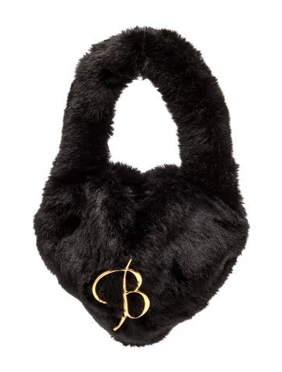Pre-owned Blumarine Faux Fur Hobo In Black