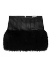 Blumarine Faux-fur Trim Mini Skirt In Black