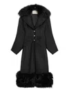 Blumarine Faux-fur-trimmed Coat In Black