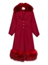Blumarine Faux-fur-trimmed Coat In Multi