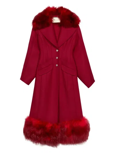 Blumarine Faux-fur-trimmed Coat In Multi