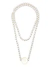 Blumarine Faux-pearl Logo Necklace In Silver