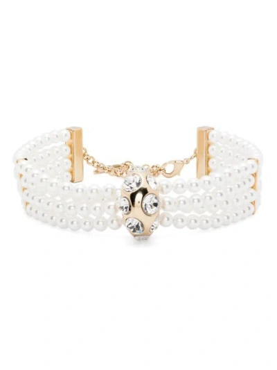 Blumarine Faux-pearl Necklace In Gold