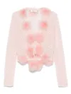 Blumarine Pink Feather Cardigan In Pink