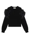 Blumarine Feather-embellished Knitted Sweater