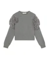 Blumarine Feather-embellished Ribbed Sweater