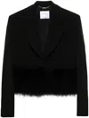 Blumarine Feather-trim Blazer In Black