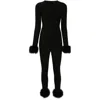 Blumarine Feather Jumpsuit In Black