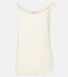 Blumarine Feather-trimmed Crêpe Minidress In White