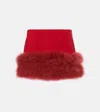 Blumarine Feather-trimmed Miniskirt In Red