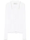 Blumarine Fine-ribbed Shirt In White