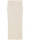 Blumarine Fit Beige Midi Skirt With Pockets