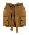 Blumarine Fitted Cargo Skirt In Brown