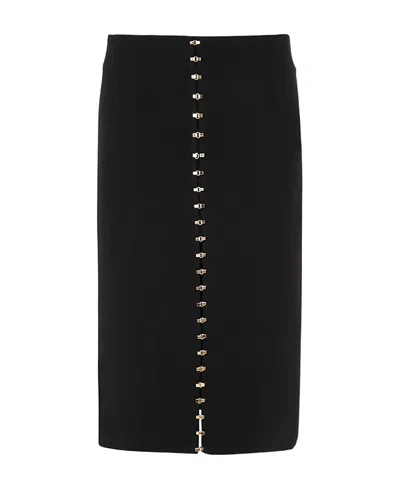 Blumarine Fitted Knit Skirt In Black