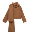 Blumarine Fitted With Scarf Felt Pilot Jacket In Brown
