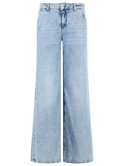 Blumarine Washed Wide-leg Jeans In Blue