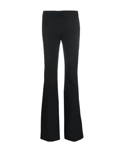 BLUMARINE BLUMARINE BOW-DETAILED SCALLOP EDGE FLARED TROUSERS