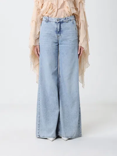 Blumarine Flared Cotton Denim Jeans In Blue