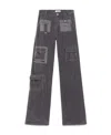 Blumarine Flared-leg Cargo Trousers In Gray