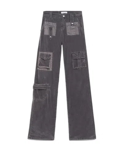 Blumarine Flared-leg Cargo Trousers In Gray