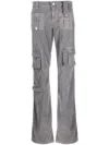 Blumarine Flared-leg Cargo Trousers In Grey
