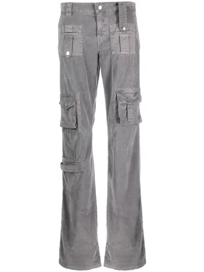 Blumarine Flared-leg Cargo Trousers In Grey