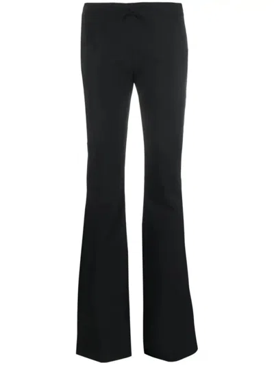 Blumarine Flared Trousers With Bow Detail In Black
