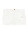 Blumarine Floral Appliqué Denim Miniskirt In White