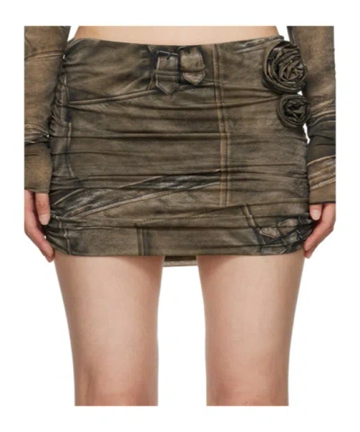 BLUMARINE FLORAL-APPLIQUÉ FITTED MINISKIRT