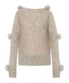 Blumarine Sand Mohair Blend Sweater In Nude