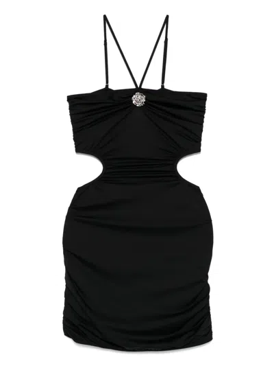 Blumarine Floral-appliqué Beach Dress In Black