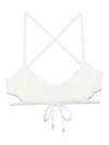 Blumarine Floral-appliqué Bikini Top In White