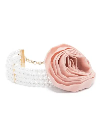 Blumarine Floral-appliqué Chocker In Neutrals