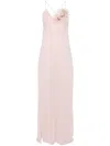 Blumarine Floral-appliqué Dress In Pink