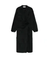 Blumarine Long Sleeve Wrap Dress With Floral Embellishment In Black