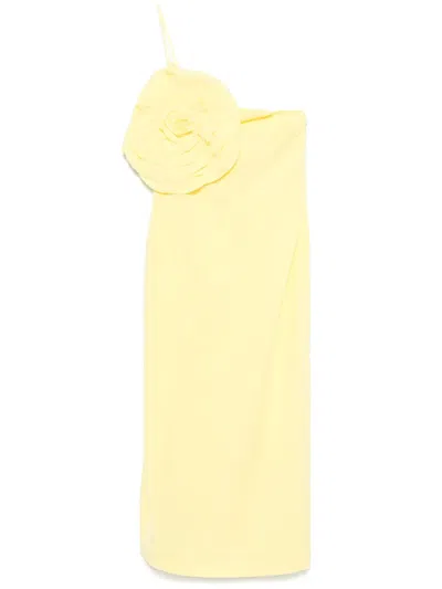 BLUMARINE FLORAL-APPLIQUÉ MIDI DRESS