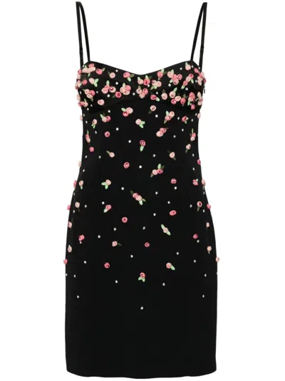 ワンピース BLUMARINE Black Cady Mini Dress Cady Dress With Rhinestone Embroidery | Blumarine