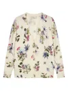 Blumarine Floral-beaded Cardigan In Neutral