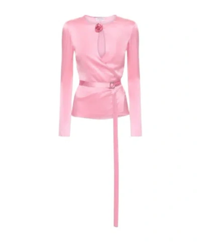 Blumarine Floral Blouse In Pink