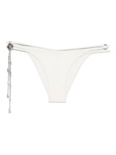 Blumarine Floral-charm Bikini Bottom In White