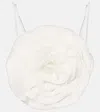 Blumarine Layered Floral Top Adjustable Straps In White