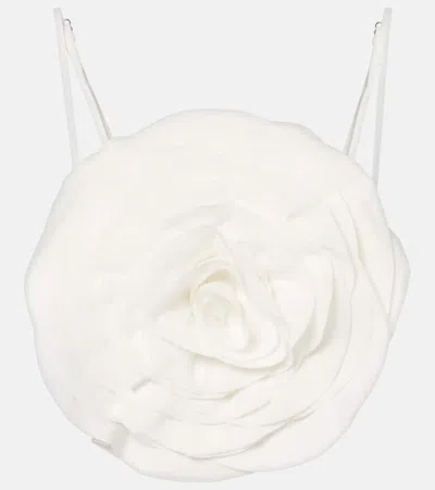 Blumarine Floral Crop Top In White