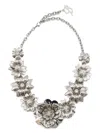 Blumarine Floral-embellished Chain Necklace In Metallic