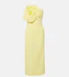 Blumarine Floral Embroidered Midi Dress In Yellow