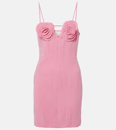 Blumarine Floral Embroidered Mini Dress In Pink