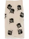 Blumarine Floral-embroidery Tulle Midi Skirt In Neutrals