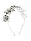 Blumarine Floral Head Band In Silver