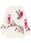 Blumarine Jacquar Crew Neck In Cream
